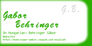 gabor behringer business card